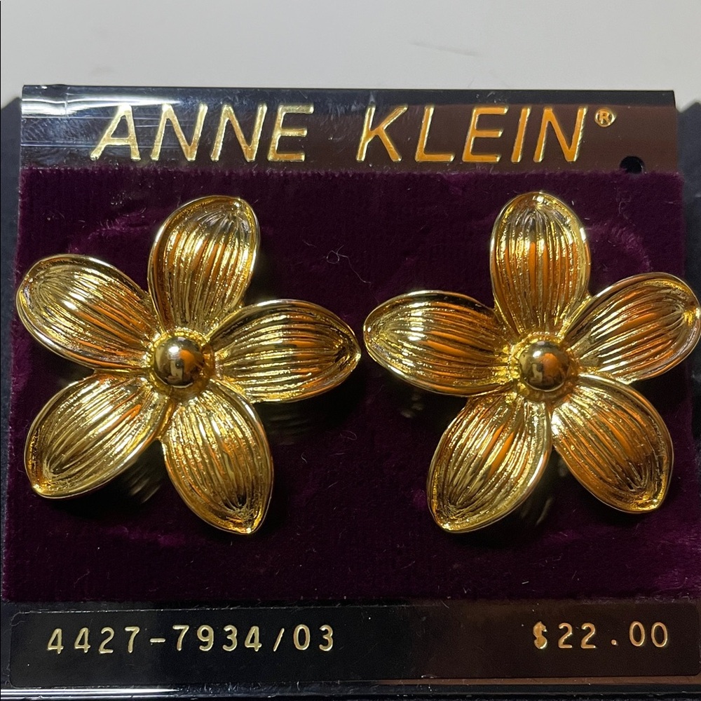 Anne Klein Radiant Gold Floral Earrings - Picture 2 of 4